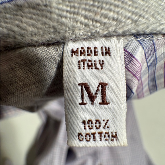 Brunello Cucinelli Lavender Checkered Button Down Shirt - Picture 3 of 6